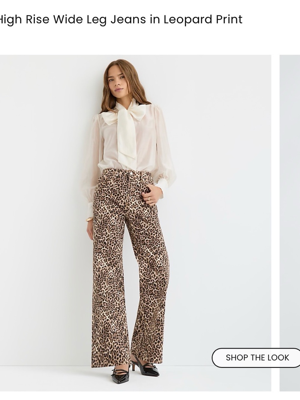LOFT Leopard Print Wide Leg Jeans - Tan, Brown, Black